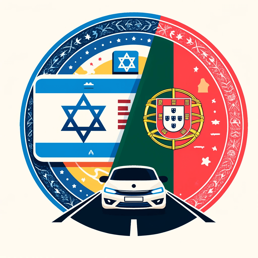 An image representing the conversion of an Israeli drivers license to a Portuguese drivers l